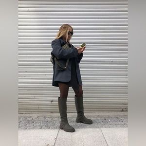 ZARA LOW HEEL RUBBER BOOTS (Size 5)